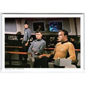 1977 Star Trek Chrome Postcard Seeking New Horizons Enterprise Bridge